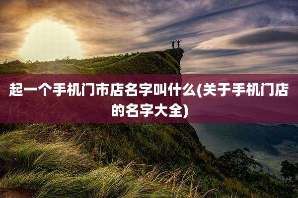起一个手机门市店名字叫什么(关于手机门店的名字大全)