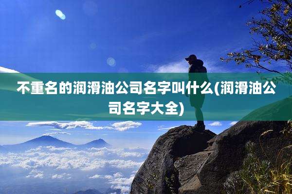 不重名的润滑油公司名字叫什么(润滑油公司名字大全)