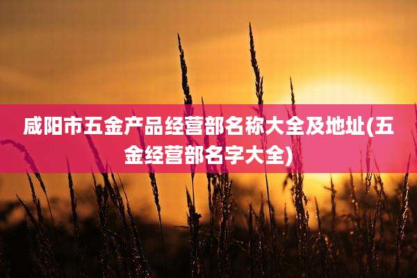 咸阳市五金产品经营部名称大全及地址(五金经营部名字大全)