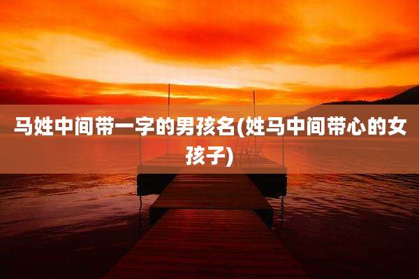 马姓中间带一字的男孩名(姓马中间带心的女孩子)