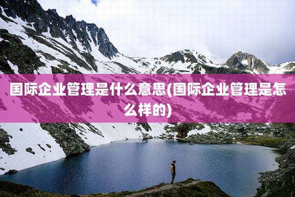 国际企业管理是什么意思(国际企业管理是怎么样的)