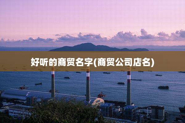 好听的商贸名字(商贸公司店名)