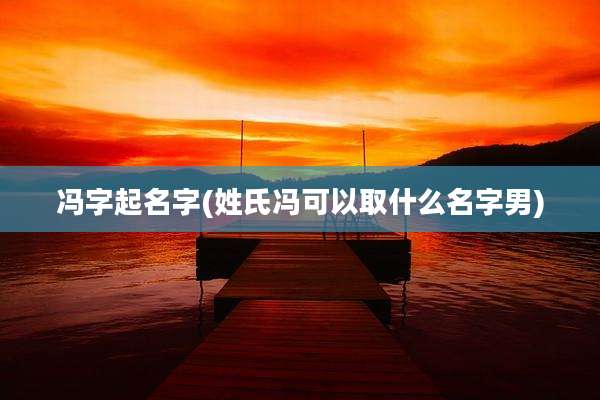 冯字起名字(姓氏冯可以取什么名字男)