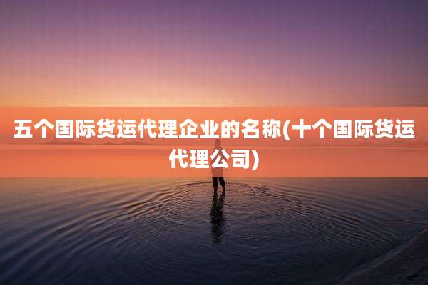 五个国际货运代理企业的名称(十个国际货运代理公司)