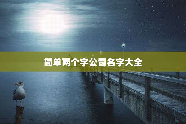 简单两个字公司名字大全