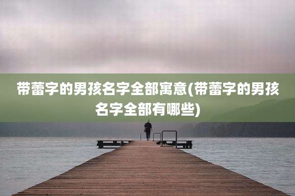 带蕾字的男孩名字全部寓意(带蕾字的男孩名字全部有哪些)