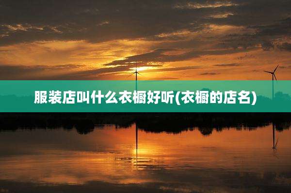 服装店叫什么衣橱好听(衣橱的店名)