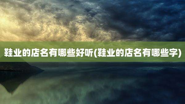 鞋业的店名有哪些好听(鞋业的店名有哪些字)