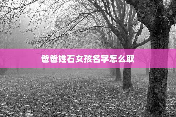 爸爸姓石女孩名字怎么取