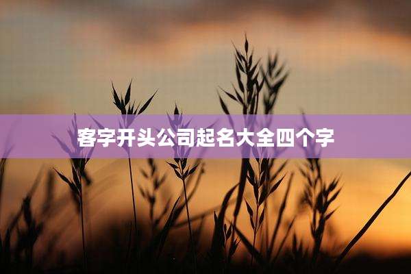 客字开头公司起名大全四个字