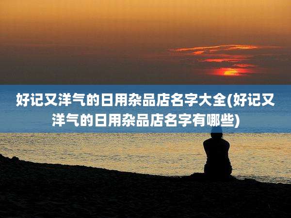 好记又洋气的日用杂品店名字大全(好记又洋气的日用杂品店名字有哪些)