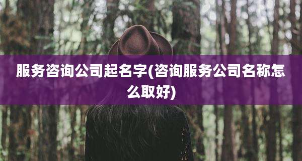 服务咨询公司起名字(咨询服务公司名称怎么取好)