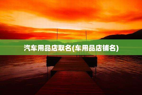 汽车用品店取名(车用品店铺名)