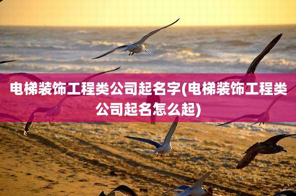 电梯装饰工程类公司起名字(电梯装饰工程类公司起名怎么起)