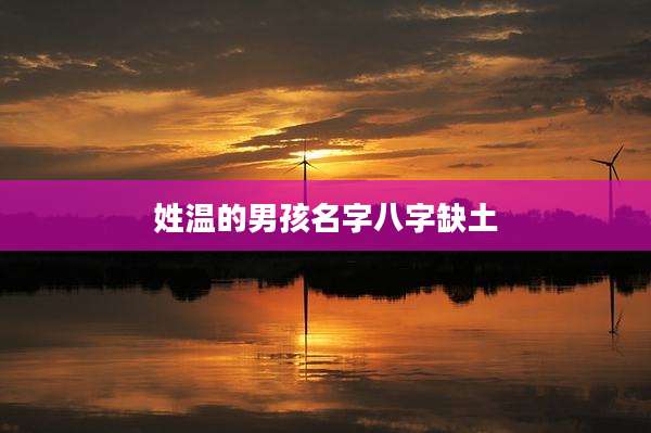 姓温的男孩名字八字缺土