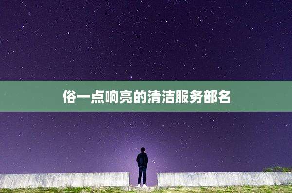 俗一点响亮的清洁服务部名