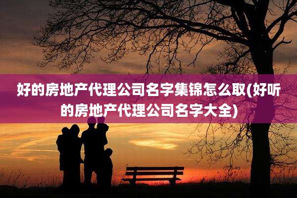 好的房地产代理公司名字集锦怎么取(好听的房地产代理公司名字大全)