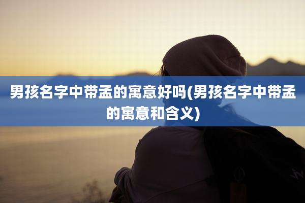 男孩名字中带孟的寓意好吗(男孩名字中带孟的寓意和含义)
