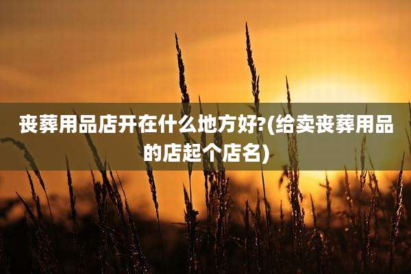 丧葬用品店开在什么地方好?(给卖丧葬用品的店起个店名)