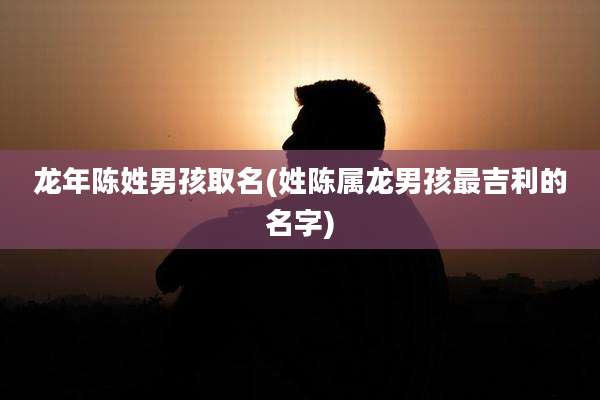 龙年陈姓男孩取名(姓陈属龙男孩最吉利的名字)