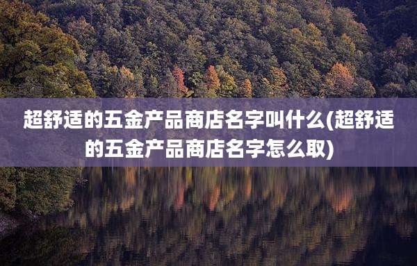 超舒适的五金产品商店名字叫什么(超舒适的五金产品商店名字怎么取)