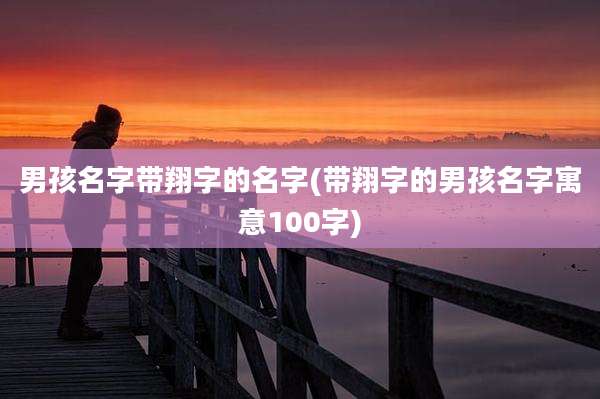 男孩名字带翔字的名字(带翔字的男孩名字寓意100字)