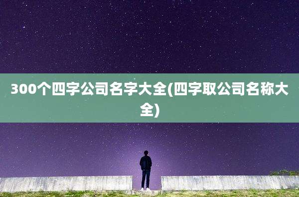 300个四字公司名字大全(四字取公司名称大全)