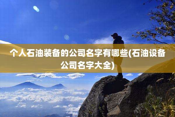 个人石油装备的公司名字有哪些(石油设备公司名字大全)
