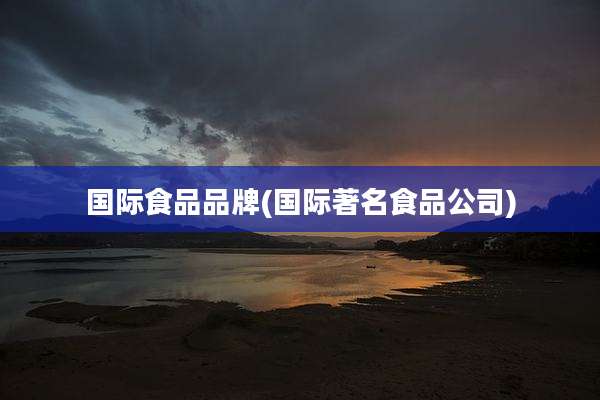 国际食品品牌(国际著名食品公司)