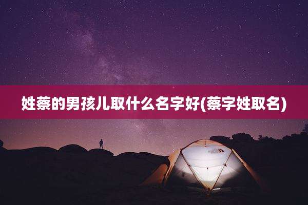 姓蔡的男孩儿取什么名字好(蔡字姓取名)