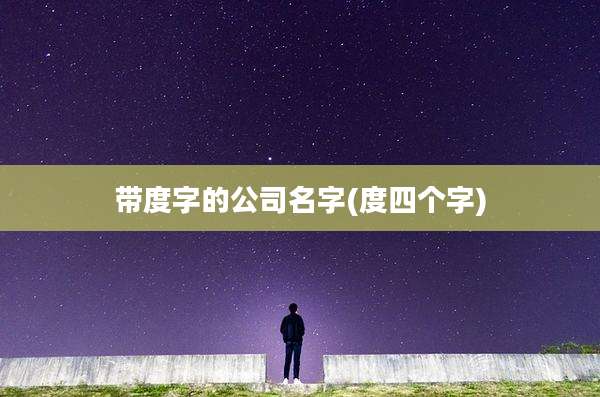 带度字的公司名字(度四个字)