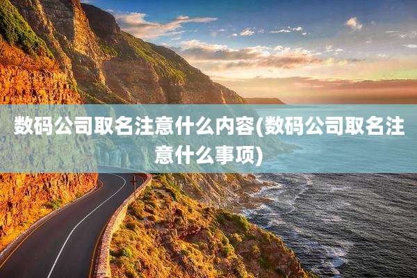 数码公司取名注意什么内容(数码公司取名注意什么事项)