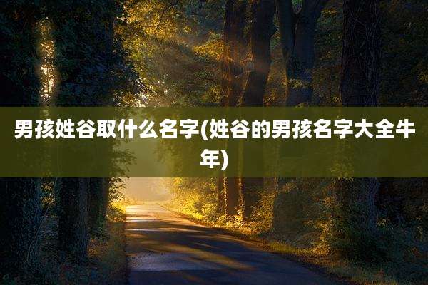 男孩姓谷取什么名字(姓谷的男孩名字大全牛年)