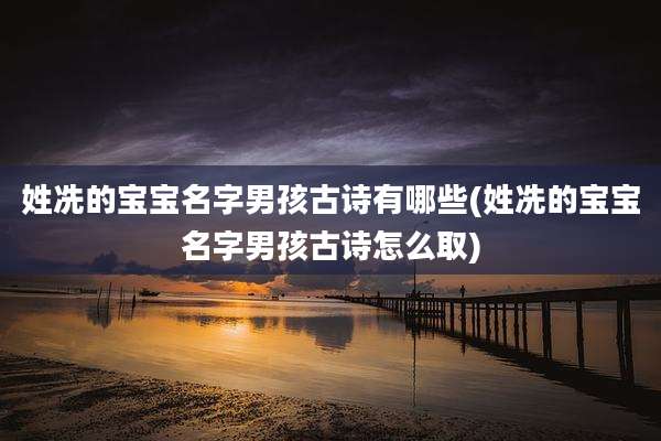 姓冼的宝宝名字男孩古诗有哪些(姓冼的宝宝名字男孩古诗怎么取)