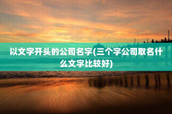 以文字开头的公司名字(三个字公司取名什么文字比较好)
