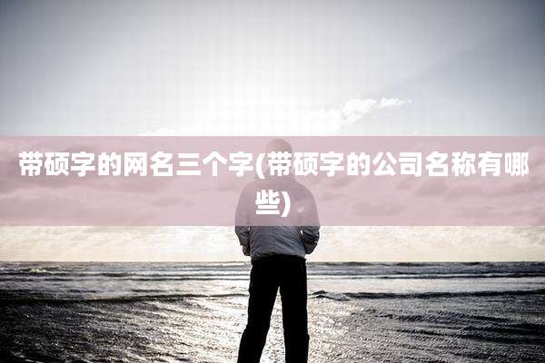 带硕字的网名三个字(带硕字的公司名称有哪些)