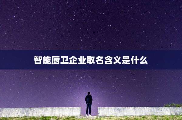 智能厨卫企业取名含义是什么