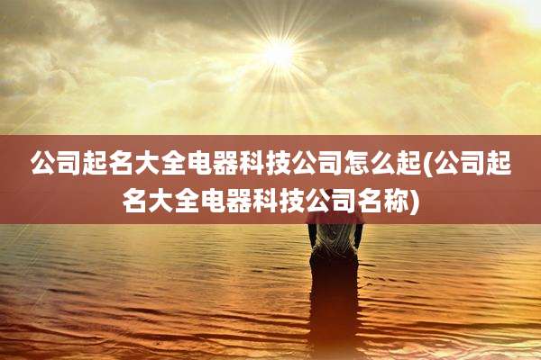 公司起名大全电器科技公司怎么起(公司起名大全电器科技公司名称)