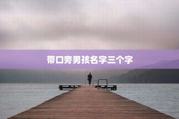 带口旁男孩名字三个字
