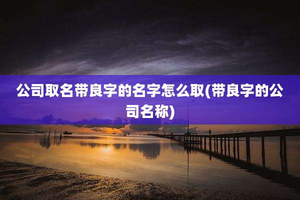 公司取名带良字的名字怎么取(带良字的公司名称)