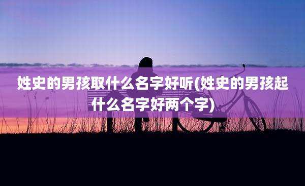 姓史的男孩取什么名字好听(姓史的男孩起什么名字好两个字)