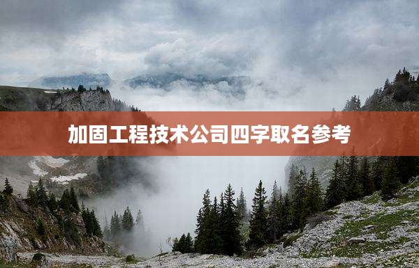 加固工程技术公司四字取名参考