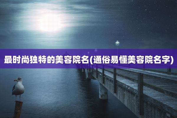 最时尚独特的美容院名(通俗易懂美容院名字)