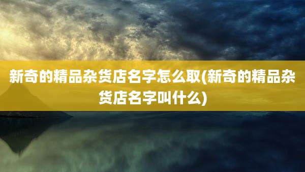 新奇的精品杂货店名字怎么取(新奇的精品杂货店名字叫什么)
