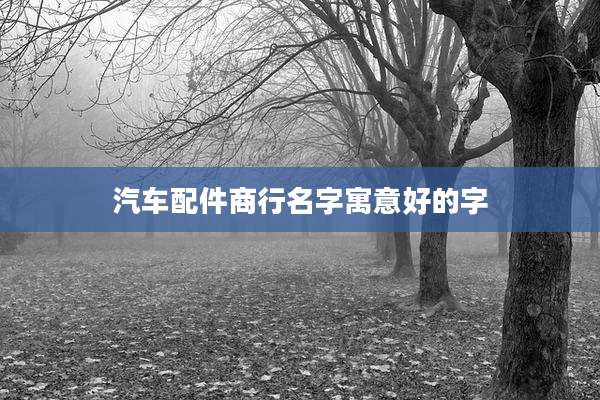 汽车配件商行名字寓意好的字