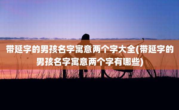 带延字的男孩名字寓意两个字大全(带延字的男孩名字寓意两个字有哪些)