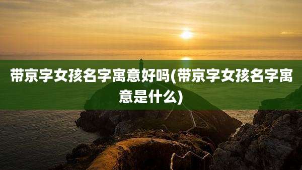 带京字女孩名字寓意好吗(带京字女孩名字寓意是什么)
