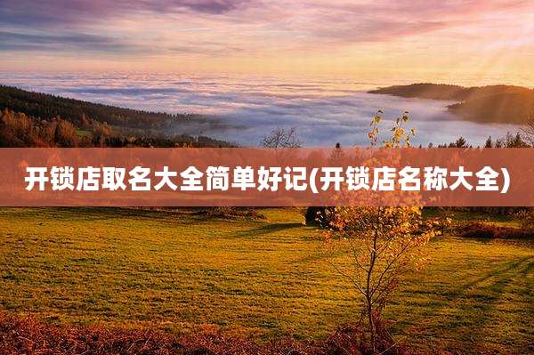 开锁店取名大全简单好记(开锁店名称大全)