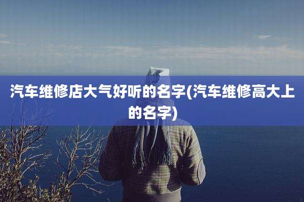 汽车维修店大气好听的名字(汽车维修高大上的名字)