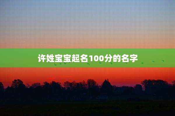 许姓宝宝起名100分的名字